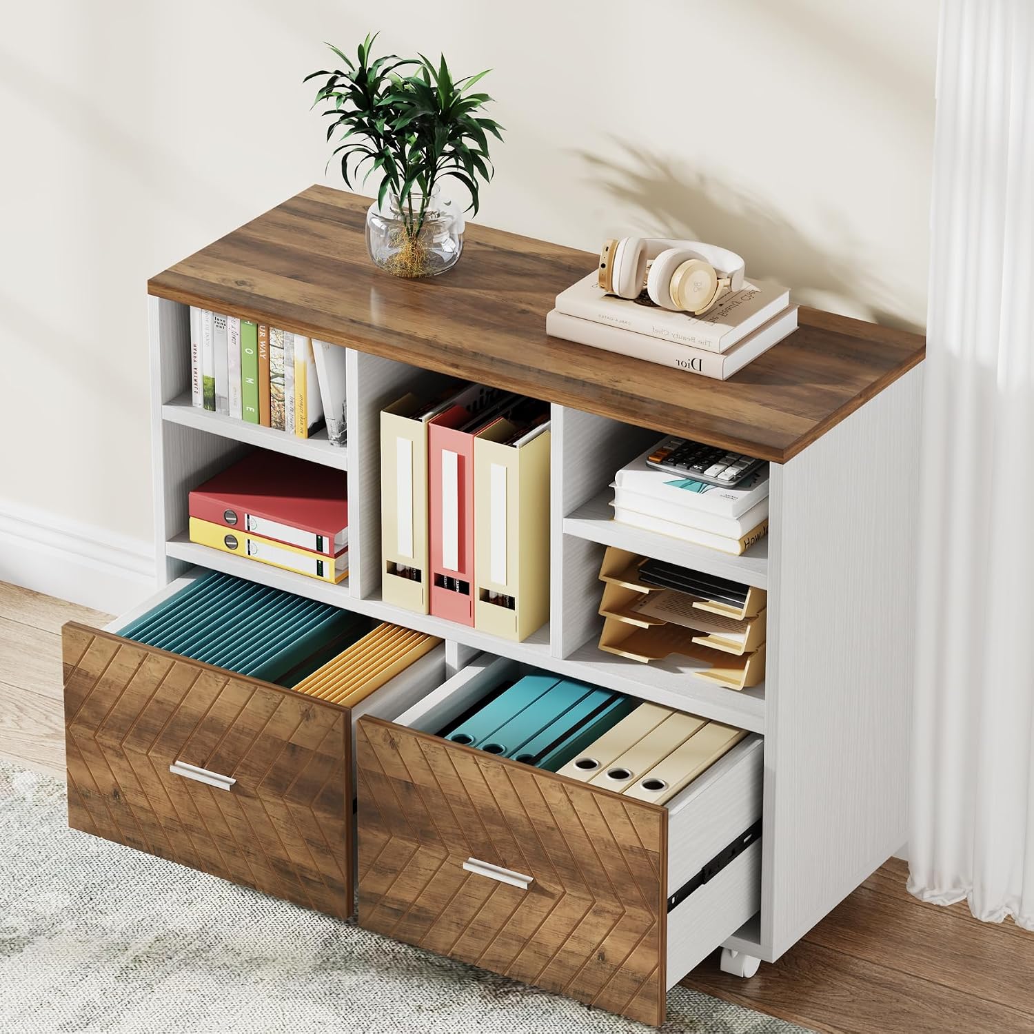 Printer Stand - Armoire de classement en bois à