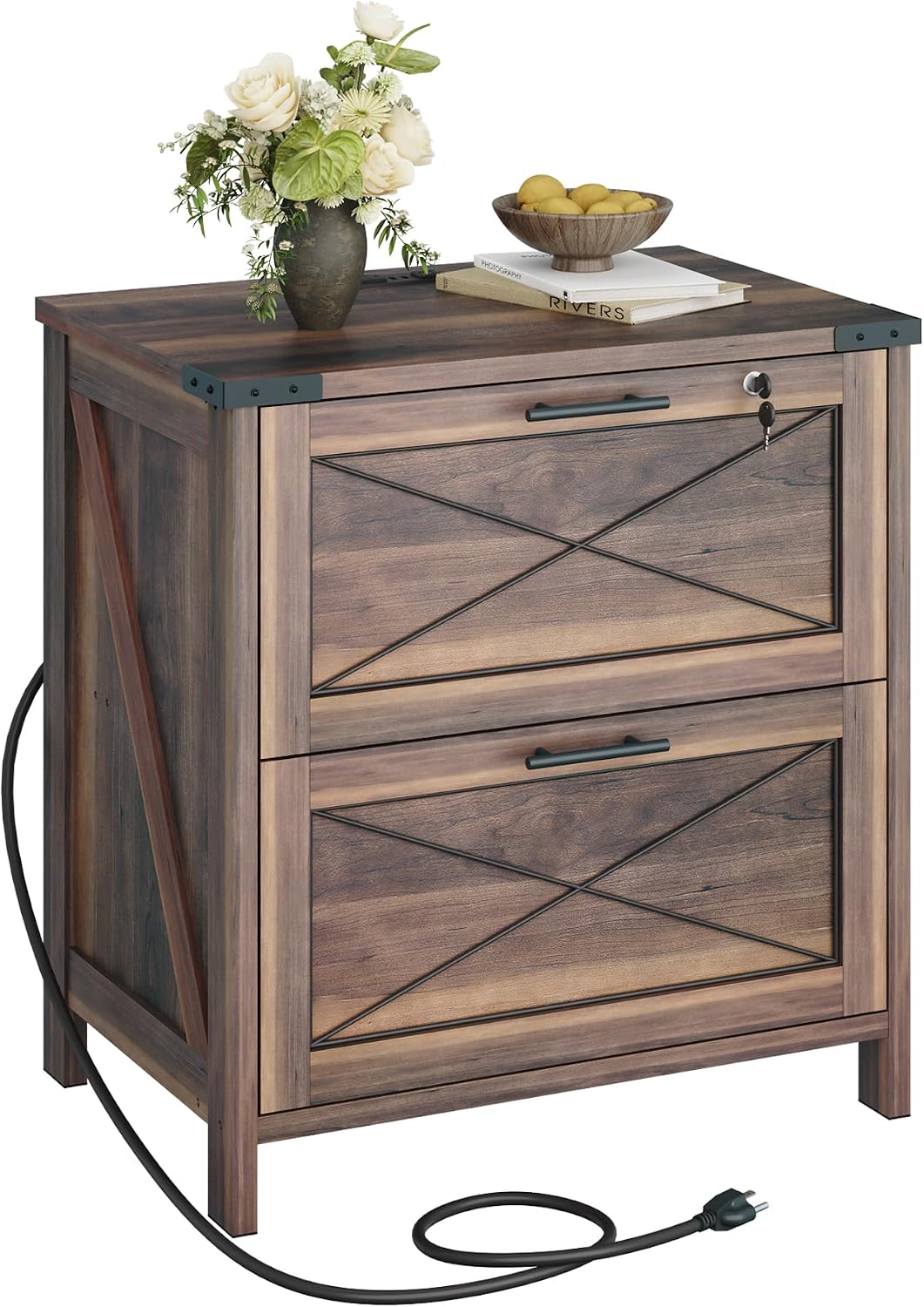 Printer Stand - Classeur latéral en bois, classeur à