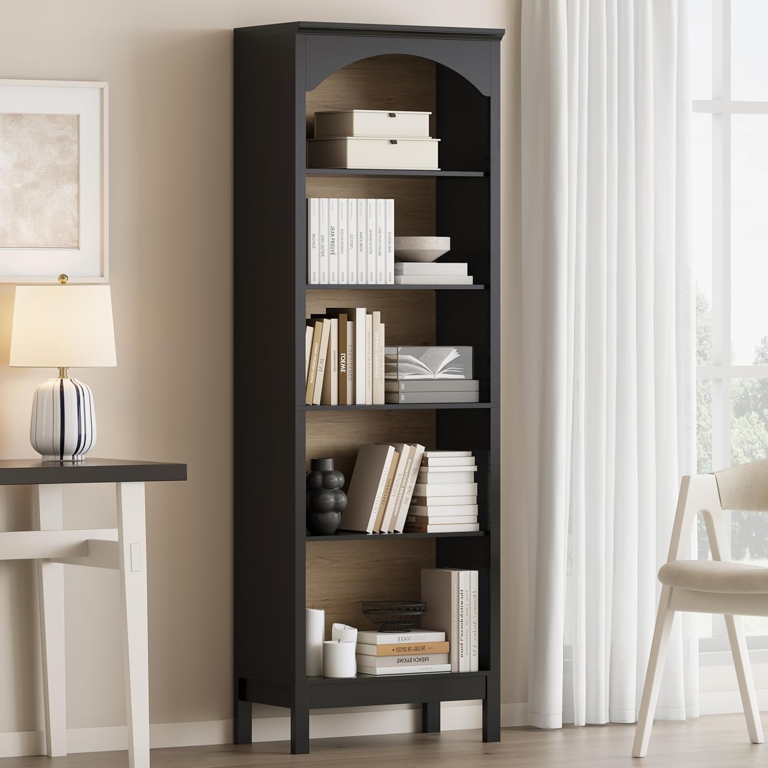 Bookshelf - Étagère à livres cintrée avec 5