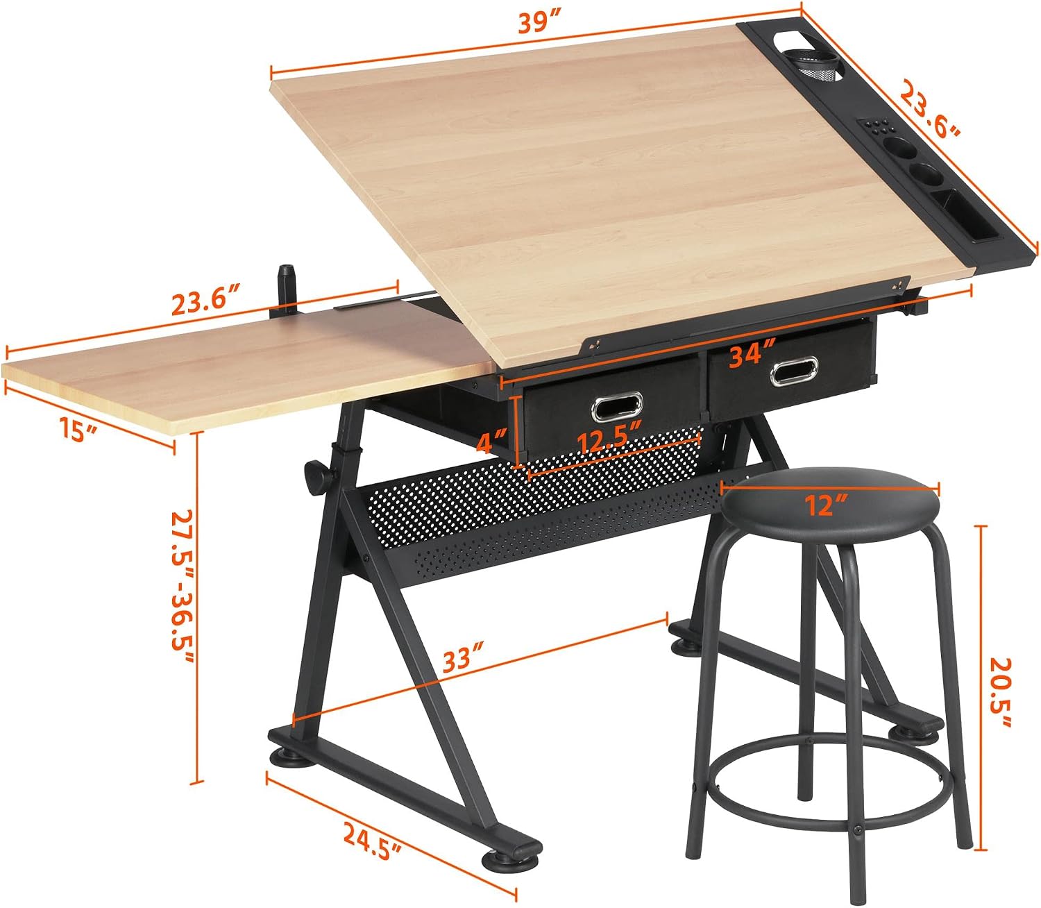 Table de dessin réglable avec  - Office Stool avis et prix