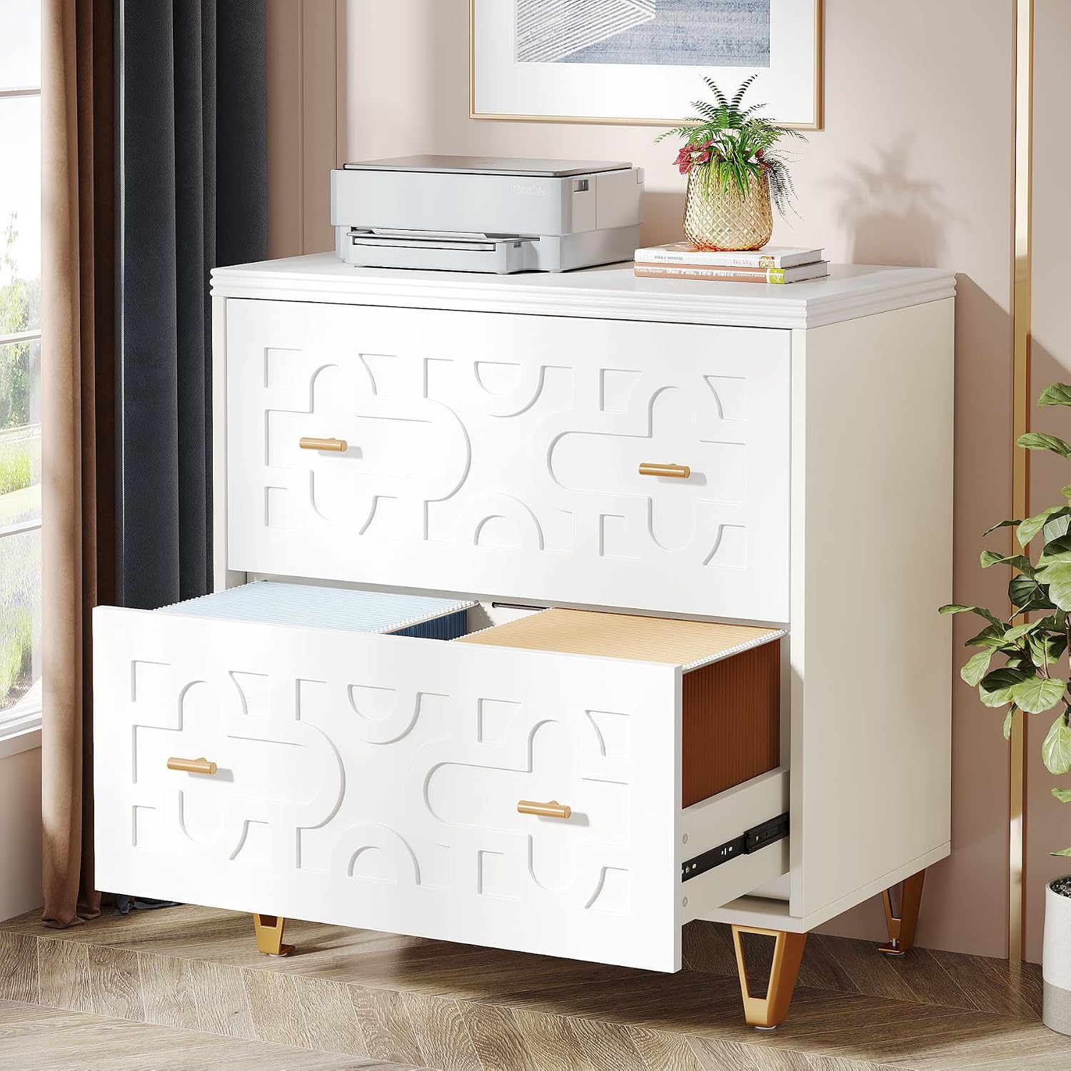 Classeur à 2 tiroirs, blanc ch - Printer Stand avis et prix